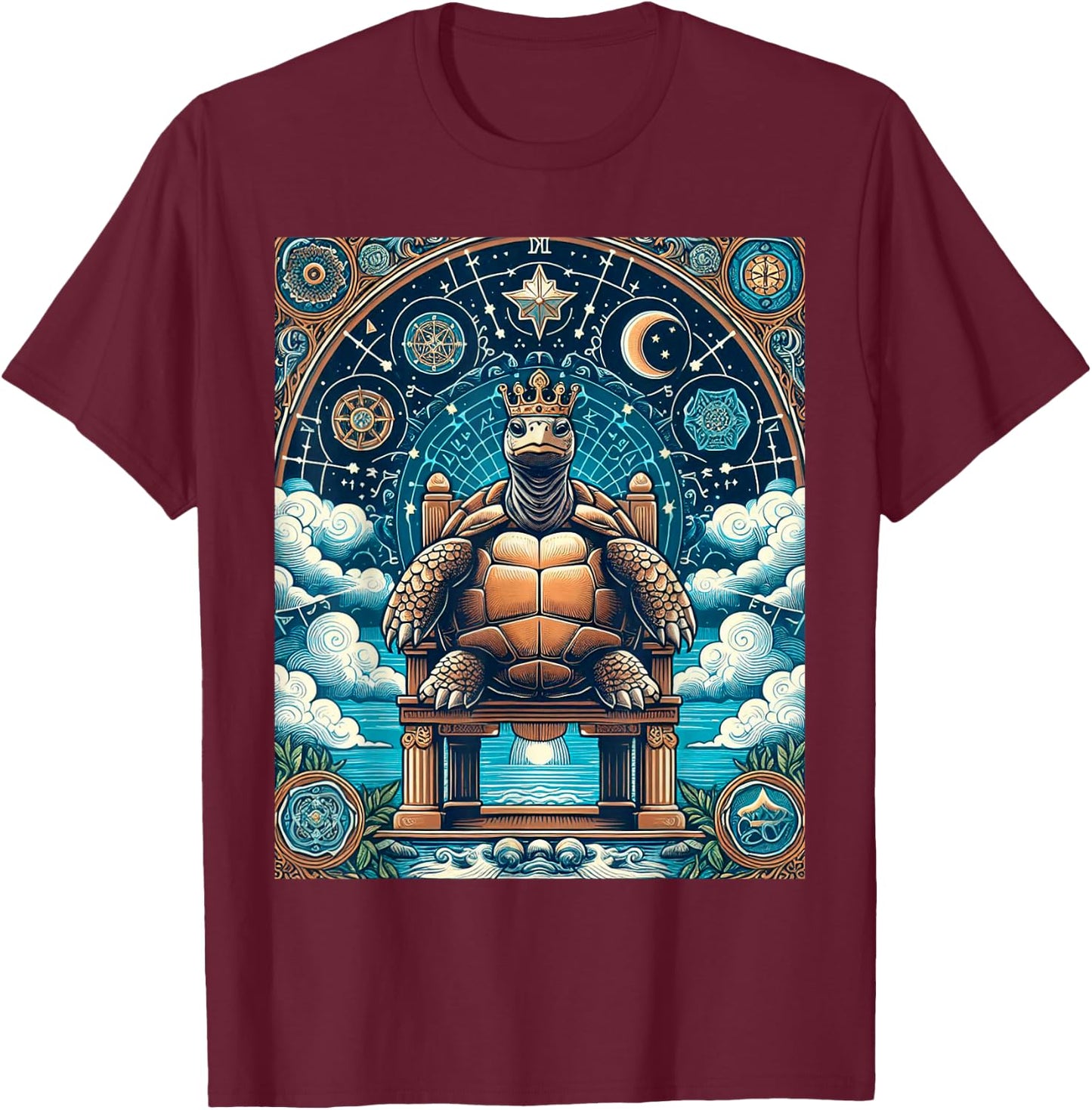 Turtle tarot card T-Shirt - T-Shirt | Maroon