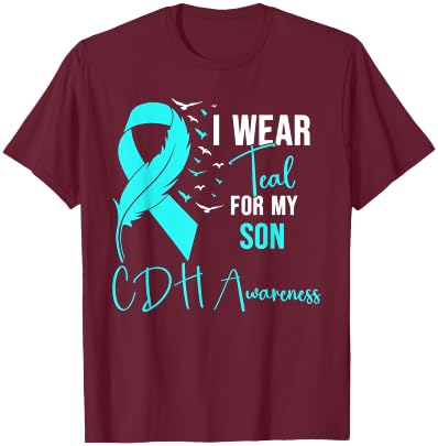 CDH Awareness I Wear Teal for My Son T-Shirt - T-Shirt | Maroon