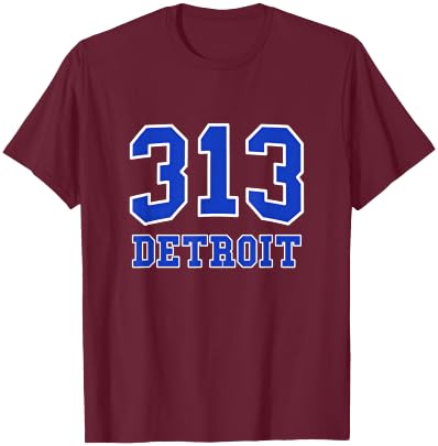 Graphic Apparel Co. Detroit Area Code 313 - Hometown Pride - Classic T-Shirt - T-Shirt | Maroon