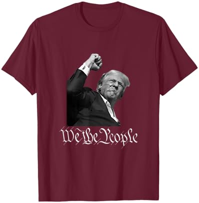 Donald Trump Raising Fist We The People T-Shirt - T-Shirt | Maroon