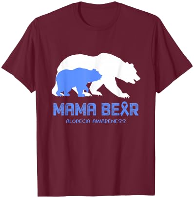 Mama Bear Alopecia Awareness Shirt Men T-Shirt - T-Shirt | Maroon