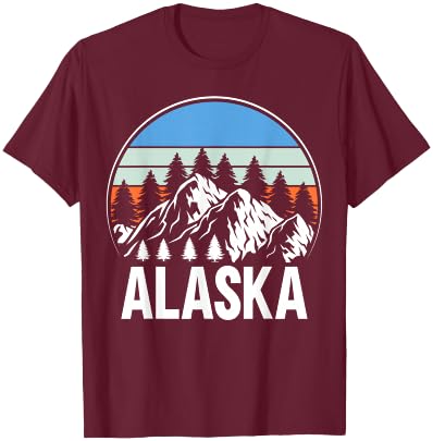 Alaskan Wilderness Mountain Glacier, Alaska Souvenir T-Shirt - T-Shirt | Maroon