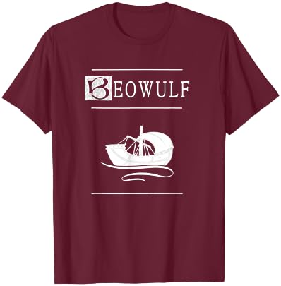 Beowulf and The Viking Ship T-Shirt - T-Shirt | Maroon