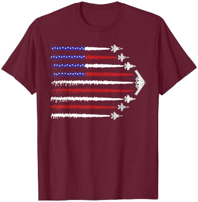 USA Fighter Jets 4th of July Men Women Kids Funny Patriotic T-Shirt - T-Shirt | Maroon