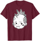 Kewpie Baby Punk Rocker Mohawk Blackwork T-Shirt - T-Shirt | Maroon