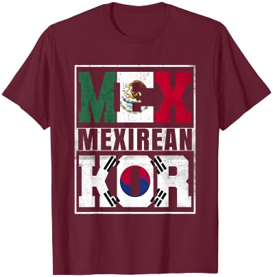 Mexirean Roots Mexico and South Korea Mix Korean Mexican T-Shirt - T-Shirt | Maroon