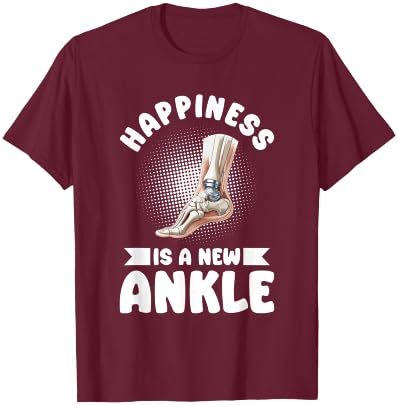 Bionic Ankle Replacement Surgery Joint Recovery Survivor T-Shirt - T-Shirt | Maroon