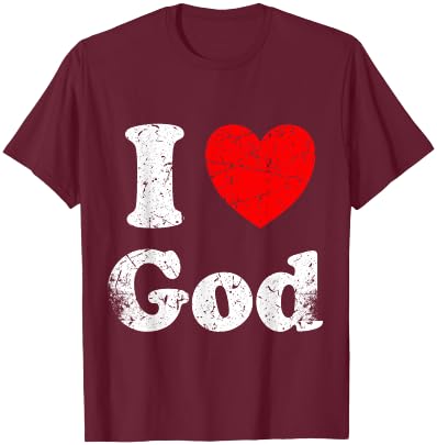 I Love God Graphic T-Shirt - T-Shirt | Maroon