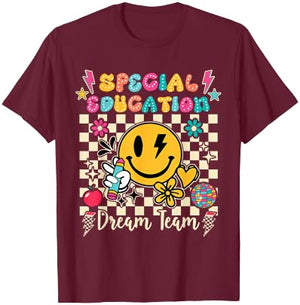 Ese Dream Team Exceptional Education Sped Ed Special Teacher T-Shirt - T-Shirt | Maroon