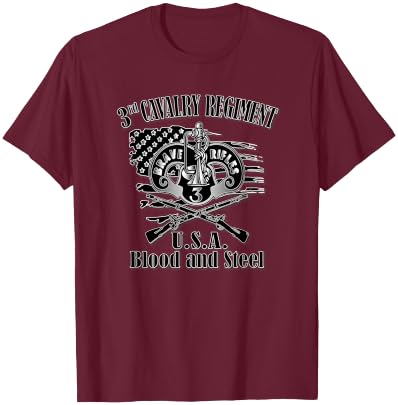 3rd Cavalry Regiment (Front Design) T-Shirt - T-Shirt | Maroon