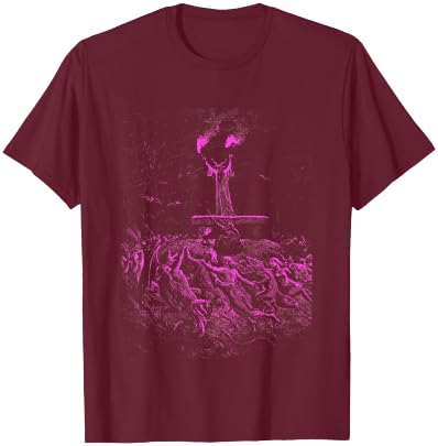 Gustave Dore Witches Dancing Sabbath Satan Black Metal pink T-Shirt - T-Shirt | Maroon
