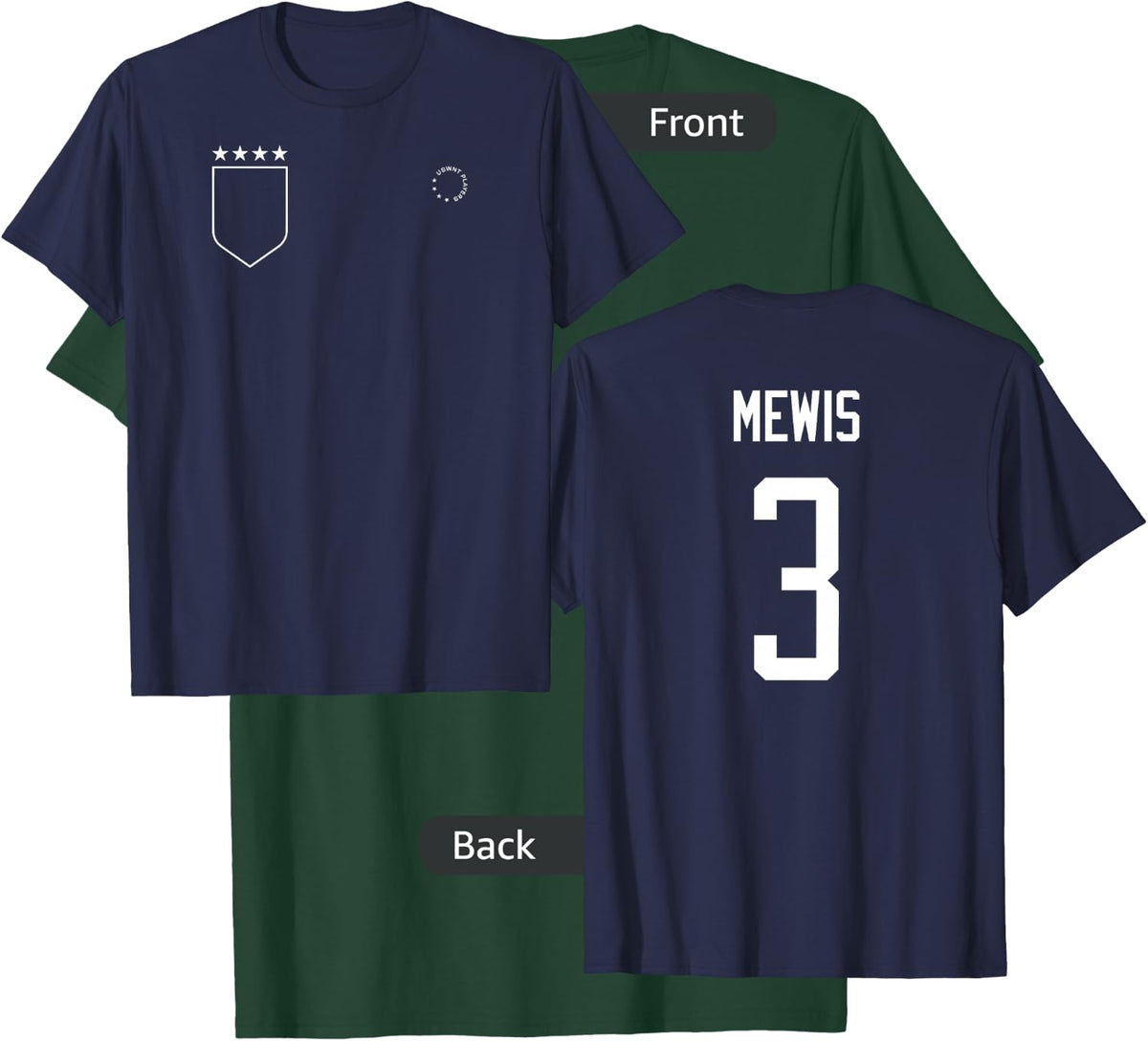 Samantha Mewis: Name & Number on Back - USWNT Soccer T-Shirt - T-Shirt | Forest