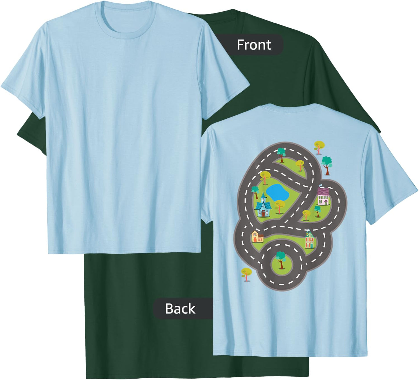 Roads on Back for Kids to Drive Toy Cars T-Shirt - T-Shirt | Forest