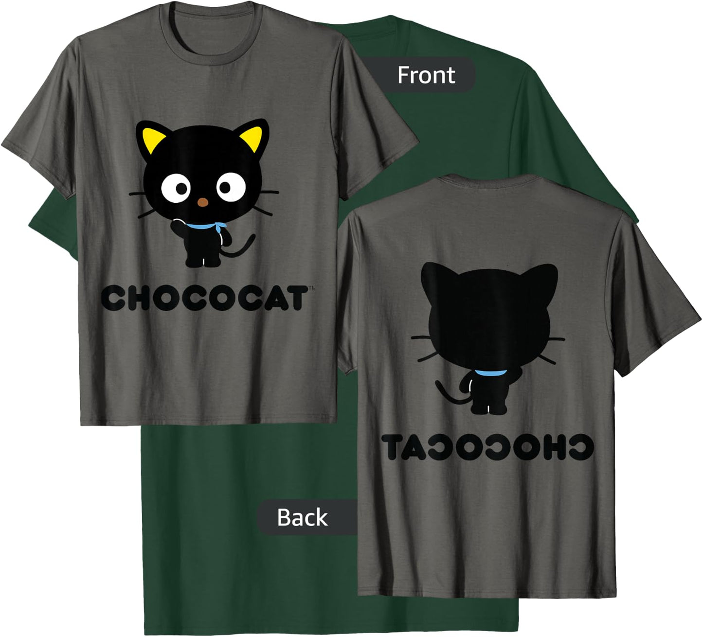 SANRIO Chococat Character Front and Back , Grey T-Shirt - T-Shirt | Forest