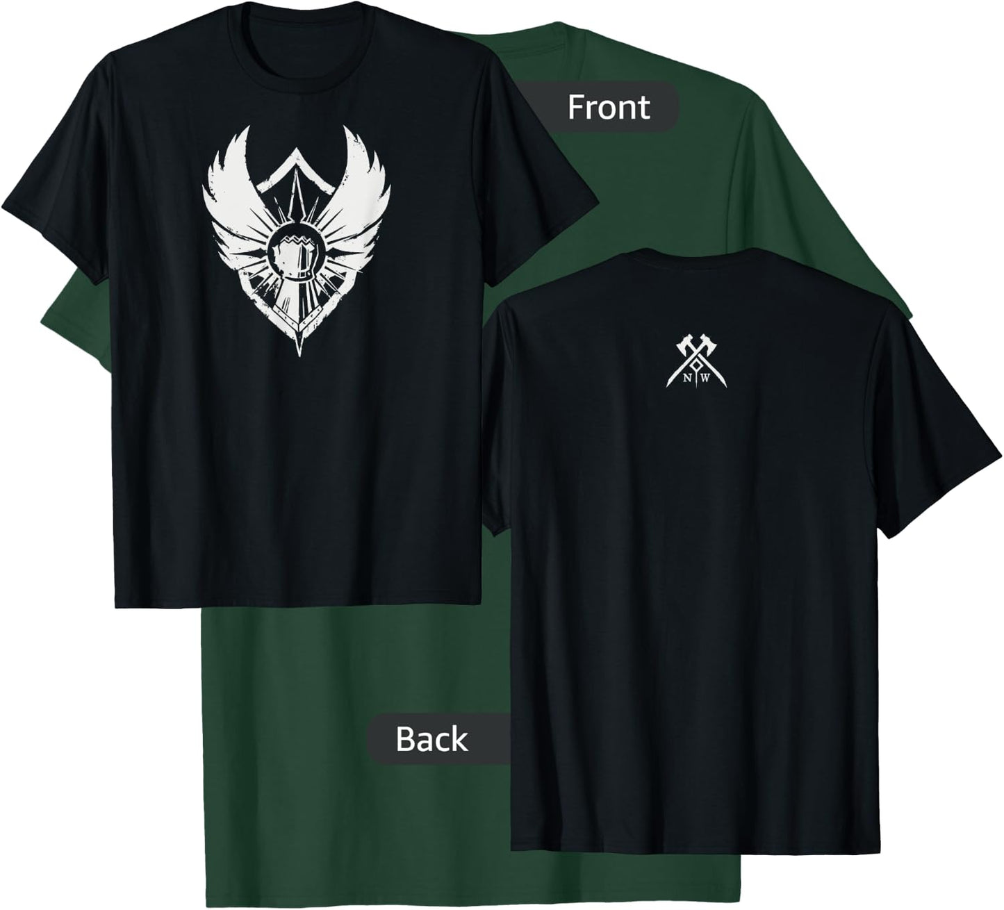 Amazon Games - New World Covenant Logo , Men's Black Small Classic Fit Short Sleeve Cotton T-Shirt - T-Shirt | Forest