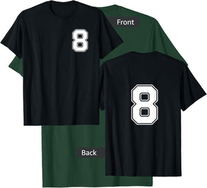 Front and Back Number 8 Jersey My Favorite Player #8 T-Shirt - T-Shirt | Forest