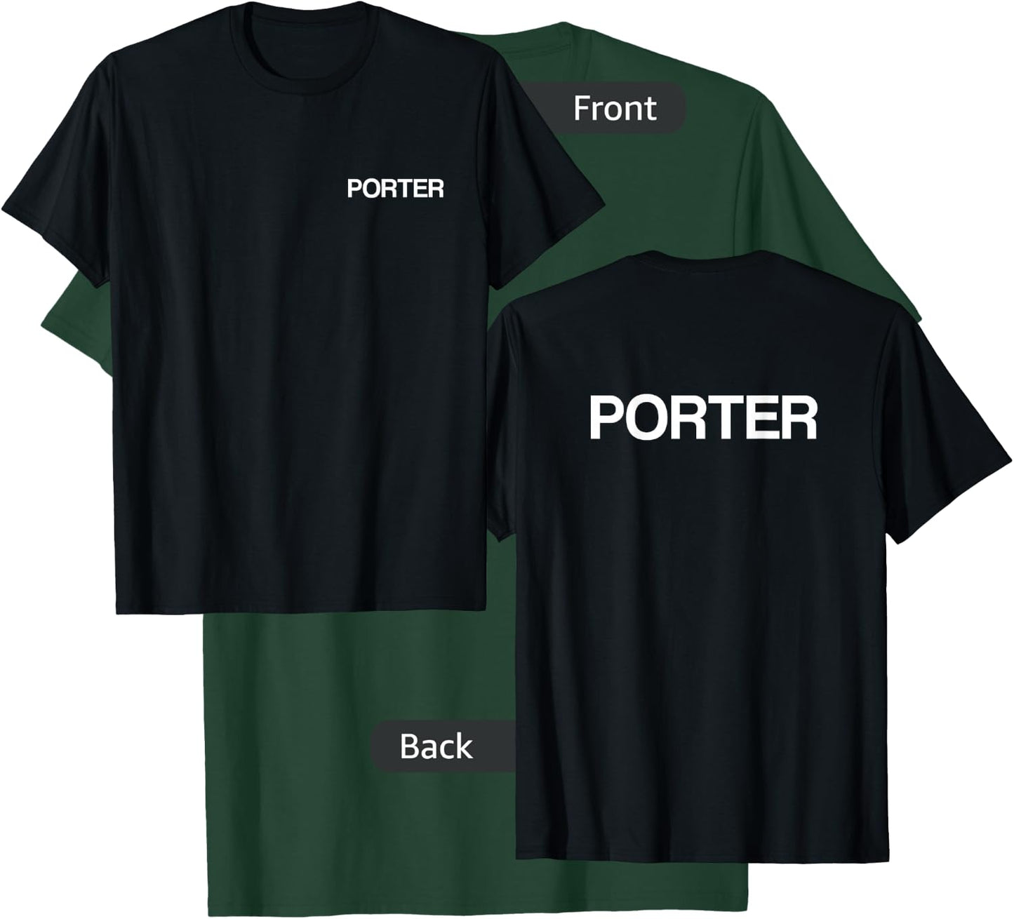 Pannier Rack Chest / Back Print Porter T-Shirt - T-Shirt | Forest