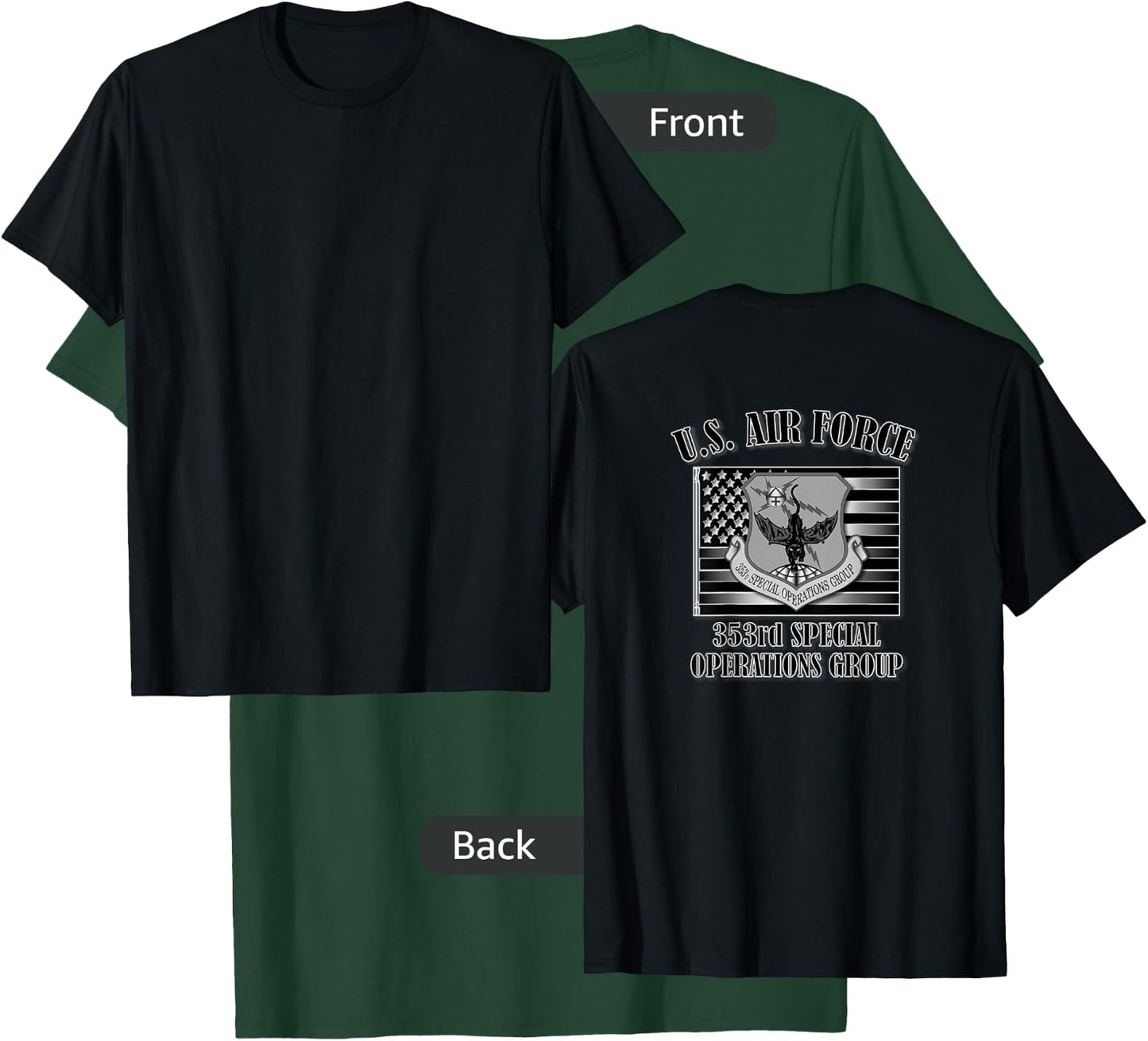 U.S. Air Force 353rd Special Operations Group (Back Design) T-Shirt - T-Shirt | Forest
