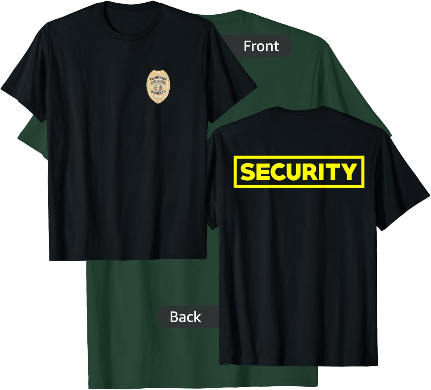 Security Officer Enforcement Badge Police Guards Duty T-Shirt - T-Shirt | Forest