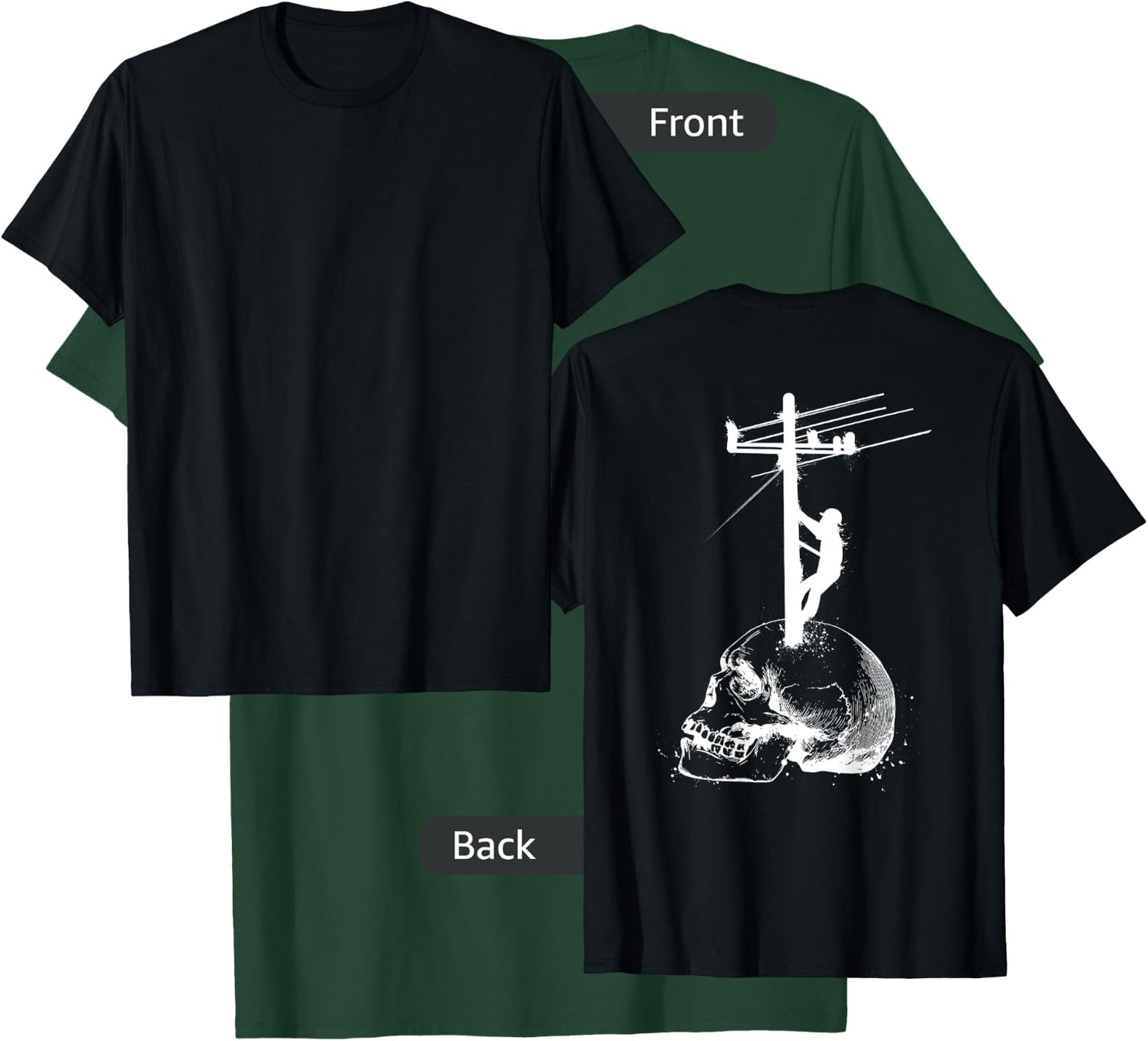 Lineman Gifts Line Worker Image On Back Of Shirt T-Shirt - T-Shirt | Forest