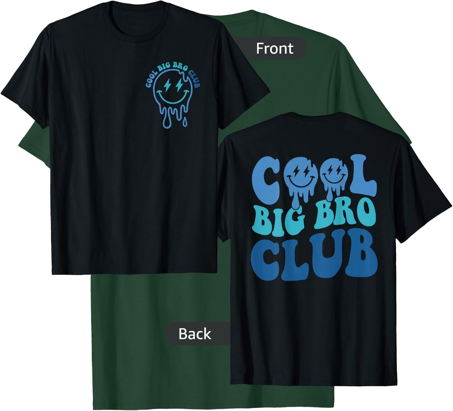 Cool Big Bro Club Retro Brother Matching Family 2 Sided T-Shirt - T-Shirt | Forest