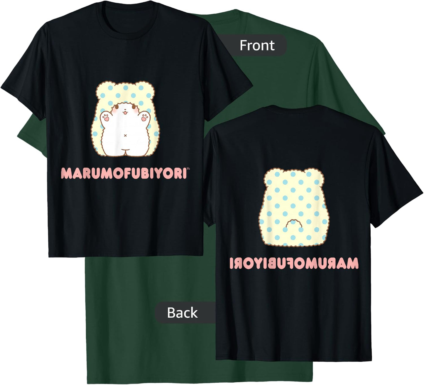 Marumofubiyori Character Front and Back T-Shirt - T-Shirt | Forest