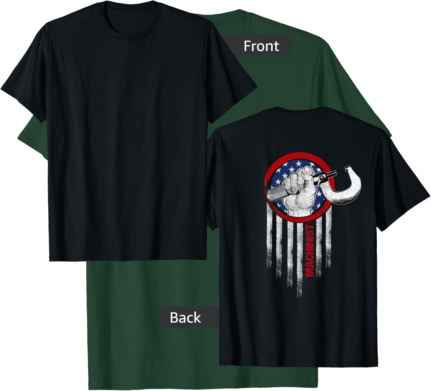 Machinist Gifts Design On Back Of Clothing T-Shirt - T-Shirt | Forest