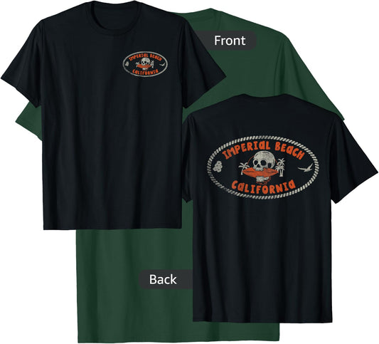 Imperial Beach California CA Retro Surfer Front & Back T-Shirt - T-Shirt | Forest