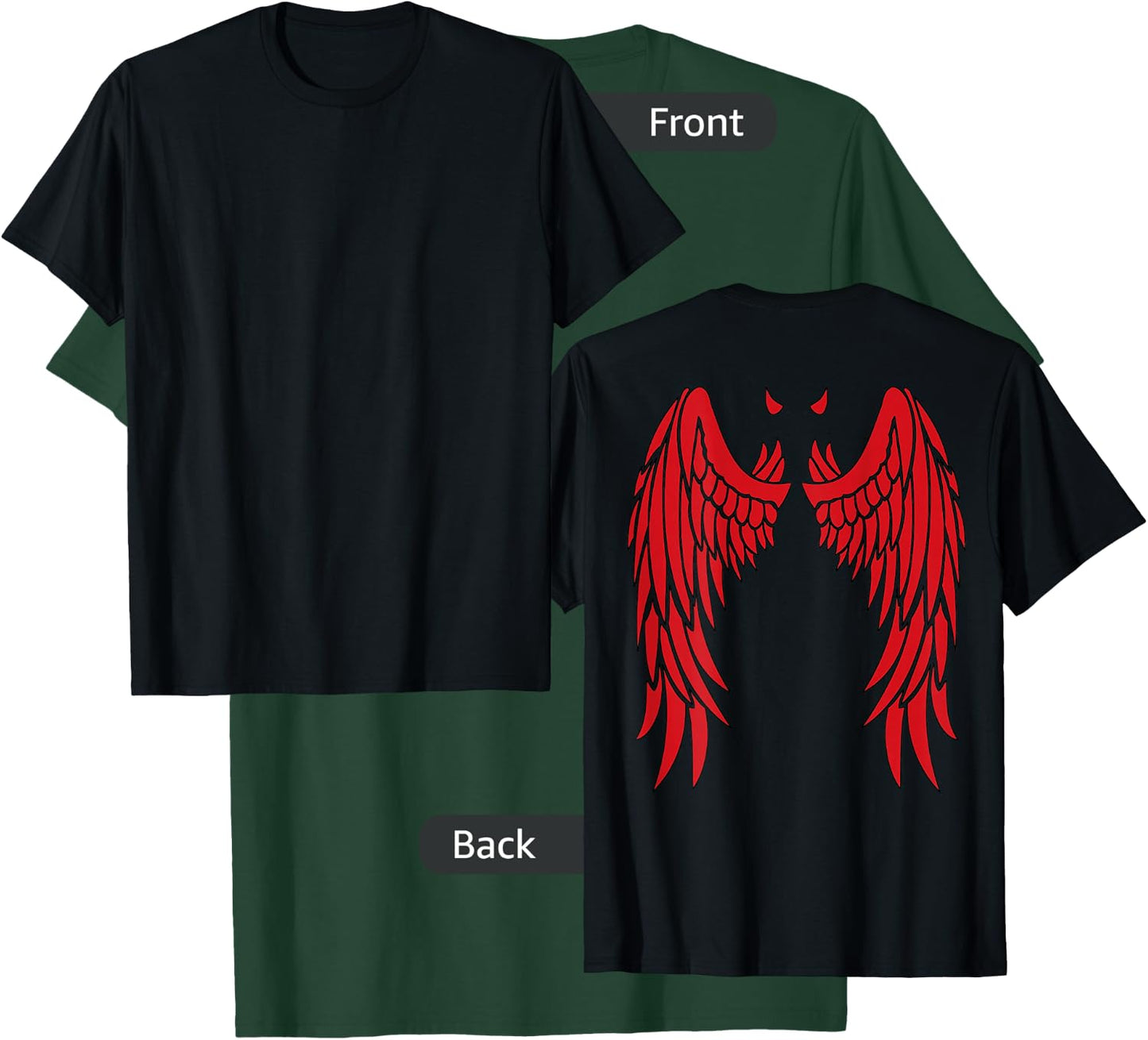 Devil Wings & Horn in Red | Back of Shirt Demon T-Shirt - T-Shirt | Forest