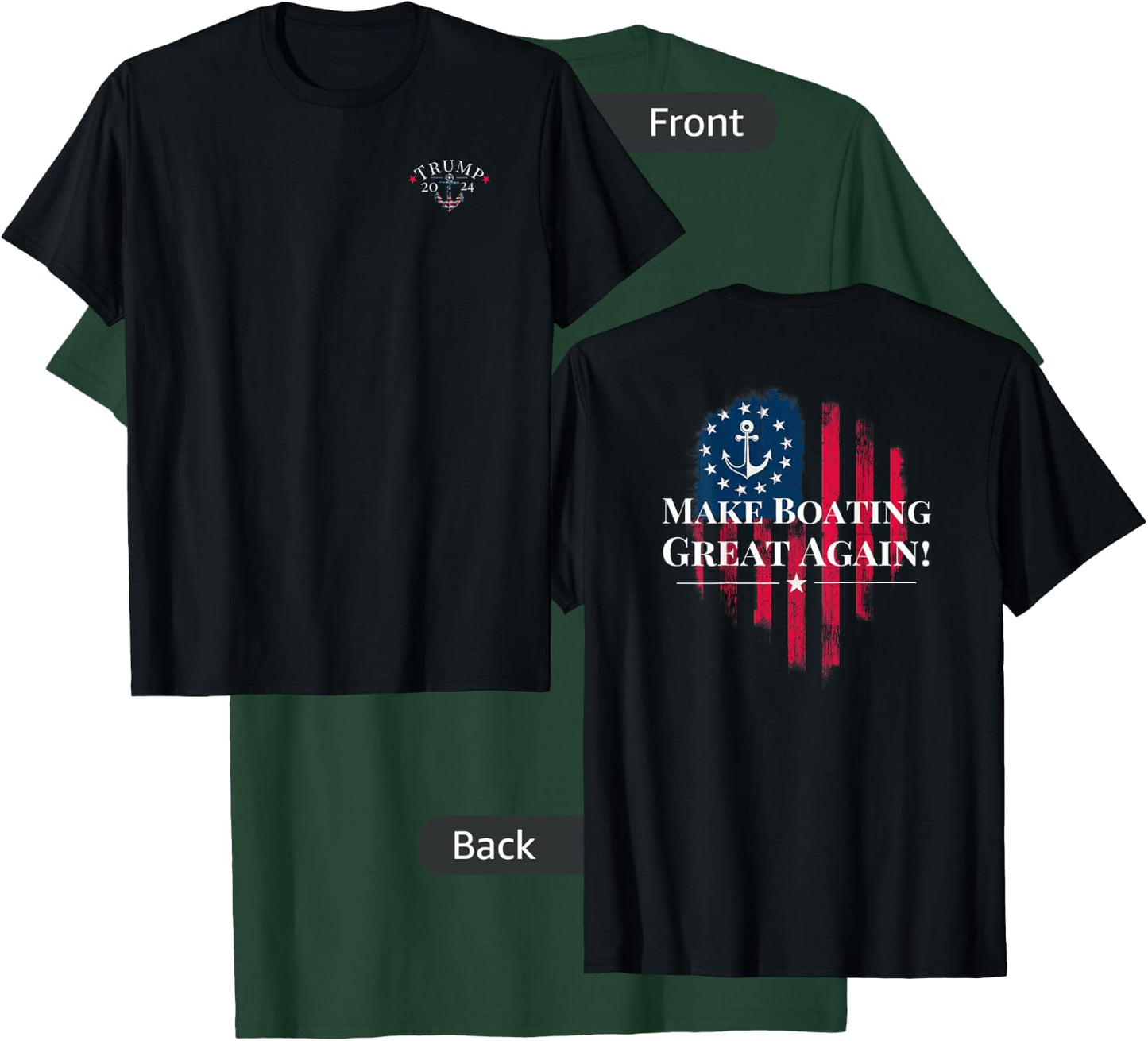 Trump 2024 Election American Flag Anchor T-Shirt - T-Shirt | Forest