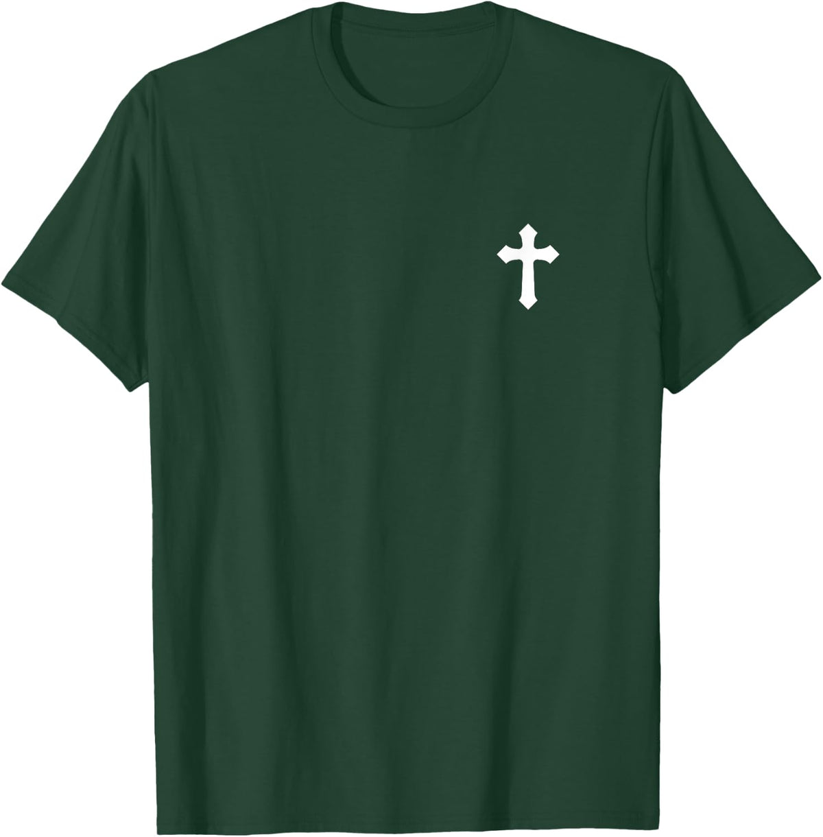 Small Cross Subtle Christian Minimalist Religious Faith T-Shirt - T-Shirt | Forest