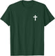 Small Cross Subtle Christian Minimalist Religious Faith T-Shirt - T-Shirt | Forest