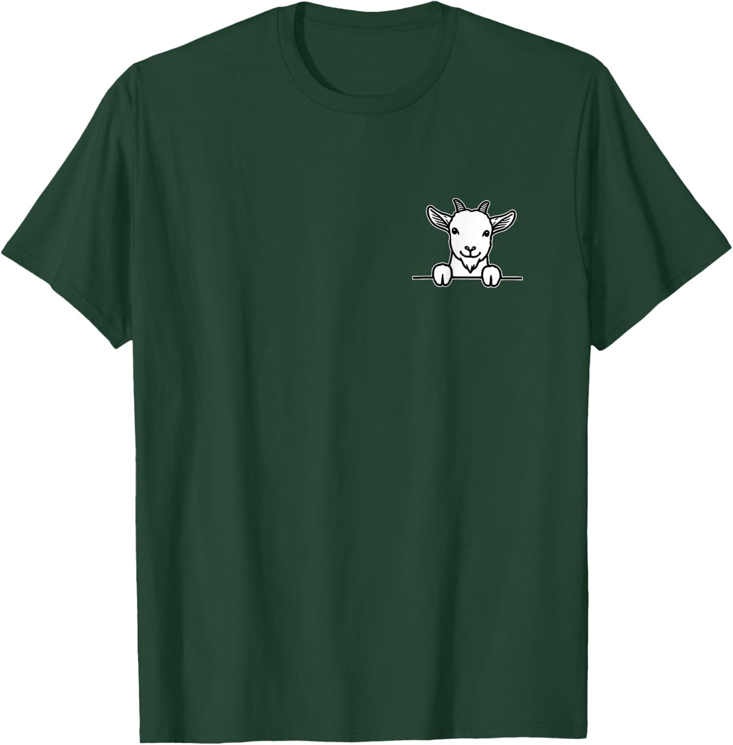 Retro Goats Lovely Animal Pet Lovers Adorable Goat In Pocket T-Shirt - T-Shirt | Forest