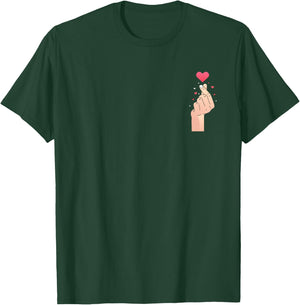 Cute Finger Heart T-Shirt - T-Shirt | Forest