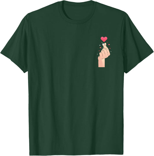 Cute Finger Heart T-Shirt - T-Shirt | Forest