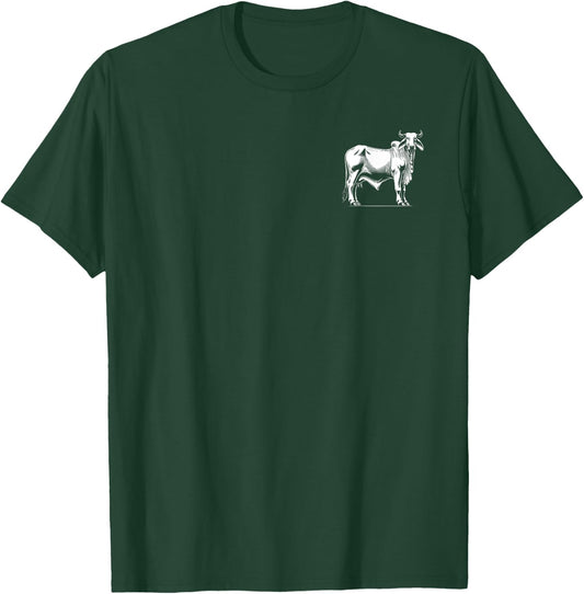 Cow Farmer Breeder - Monochromatic Brahman Cattle T-Shirt - T-Shirt | Forest
