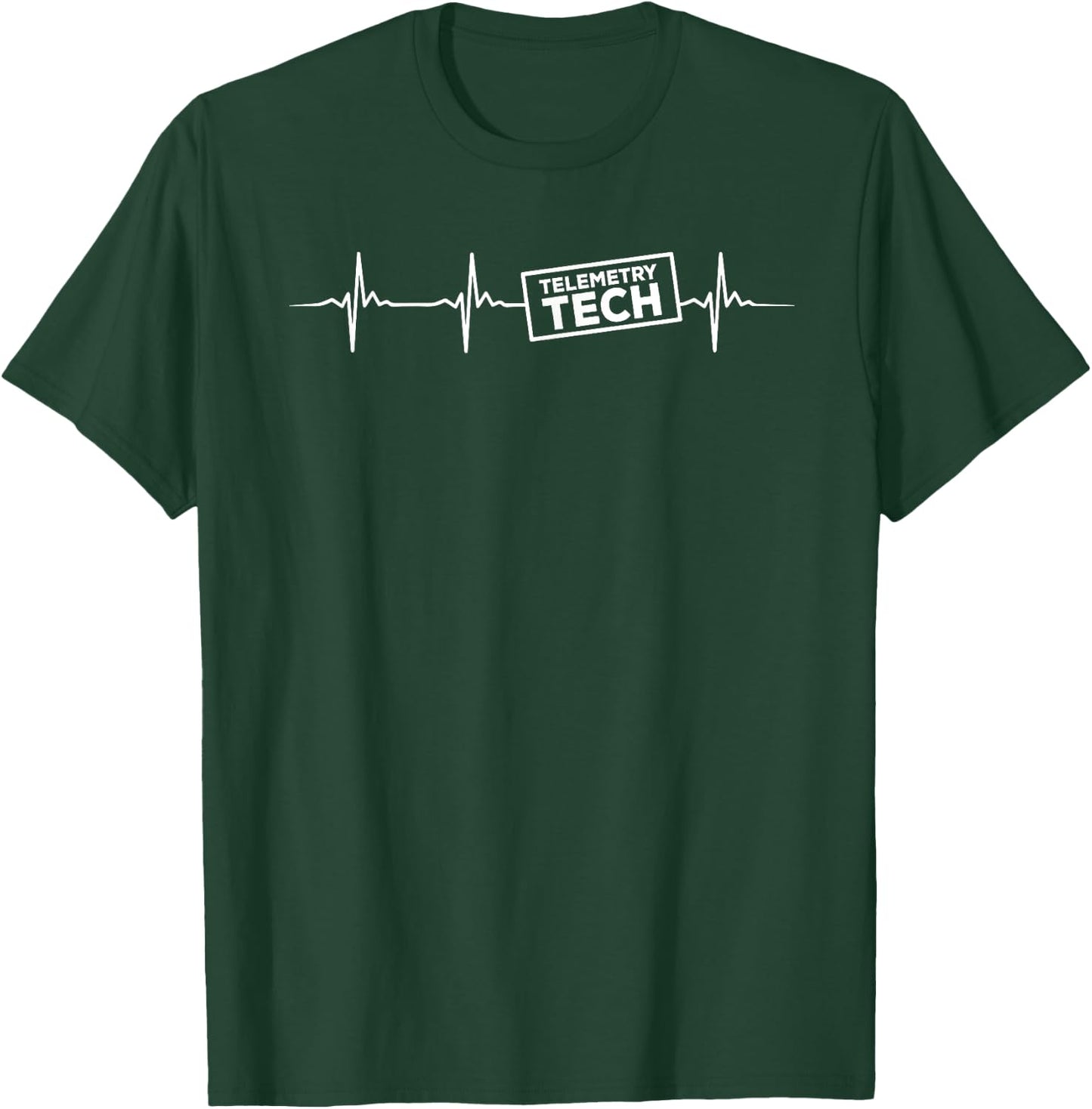 Telemetry Tech Heartbeat Outfit Cardiac Telemetry Technician , Small, Black T-Shirt - T-Shirt | Forest