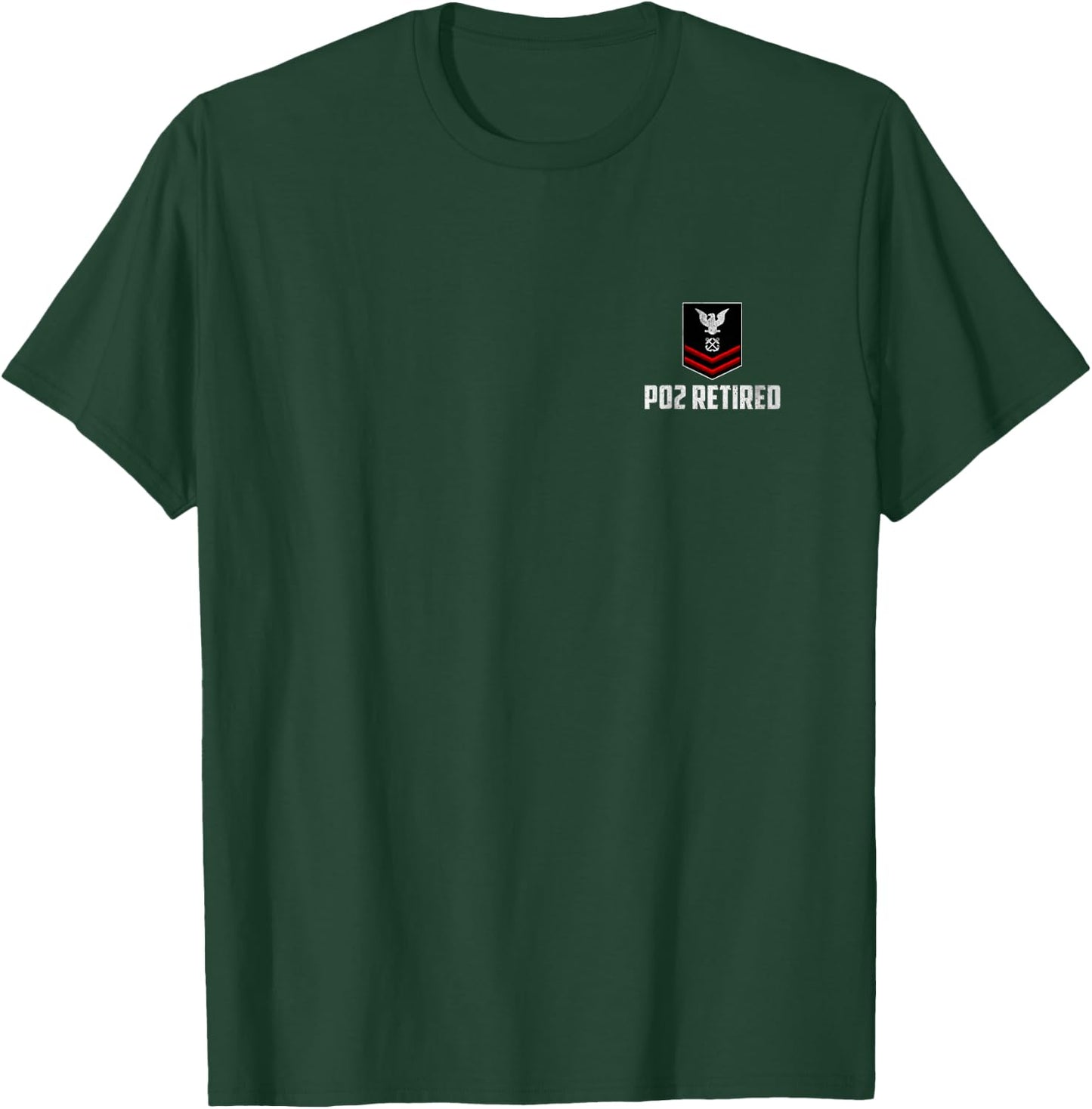 Retired E-5 Petty Officer Second Class PO2 Rank Logo Sailor T-Shirt - T-Shirt | Forest