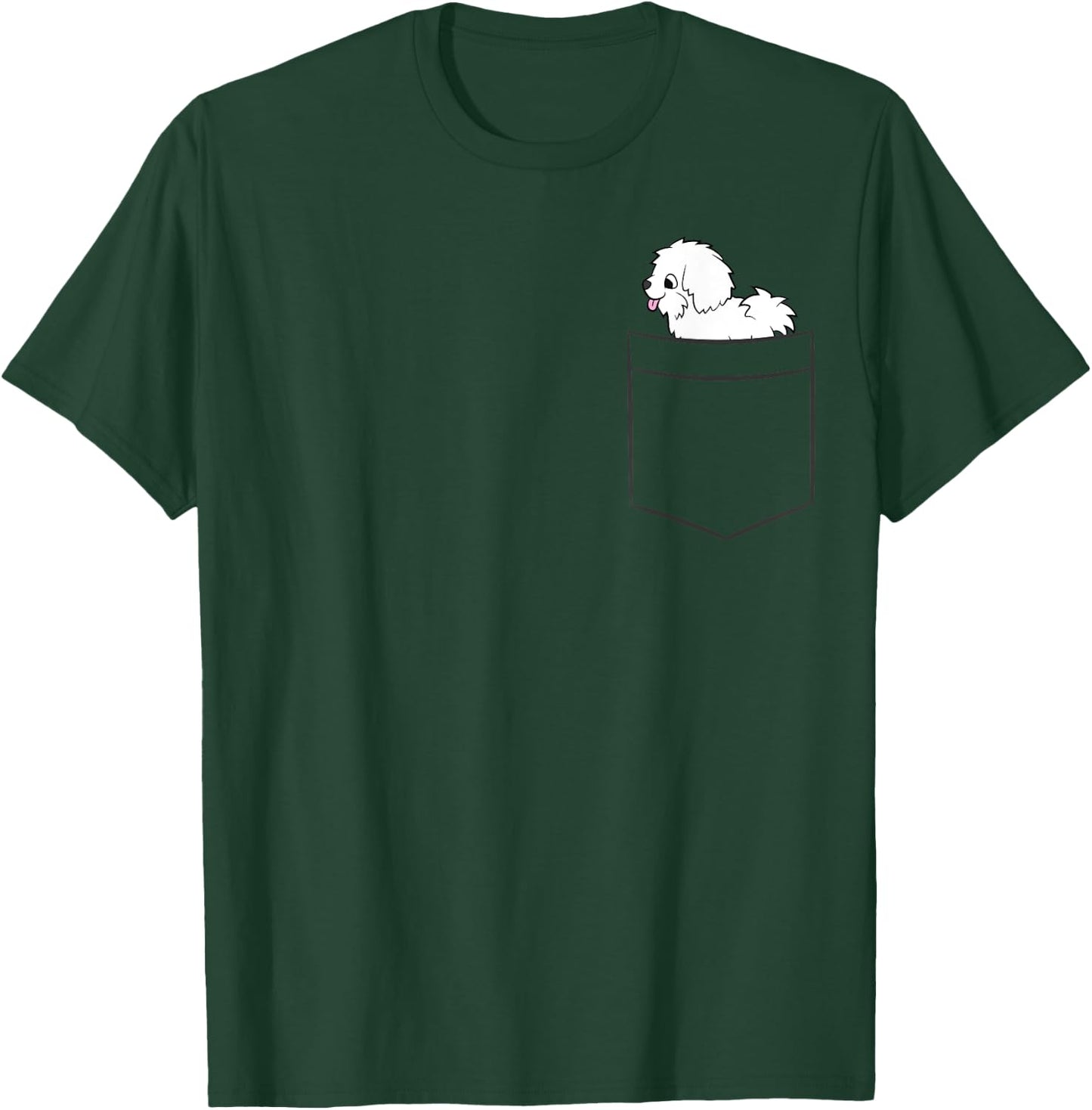 Coton De Tulear Dog In Pocket Funny Coton De Tulear Women Girls Kids T-Shirt - T-Shirt | Forest