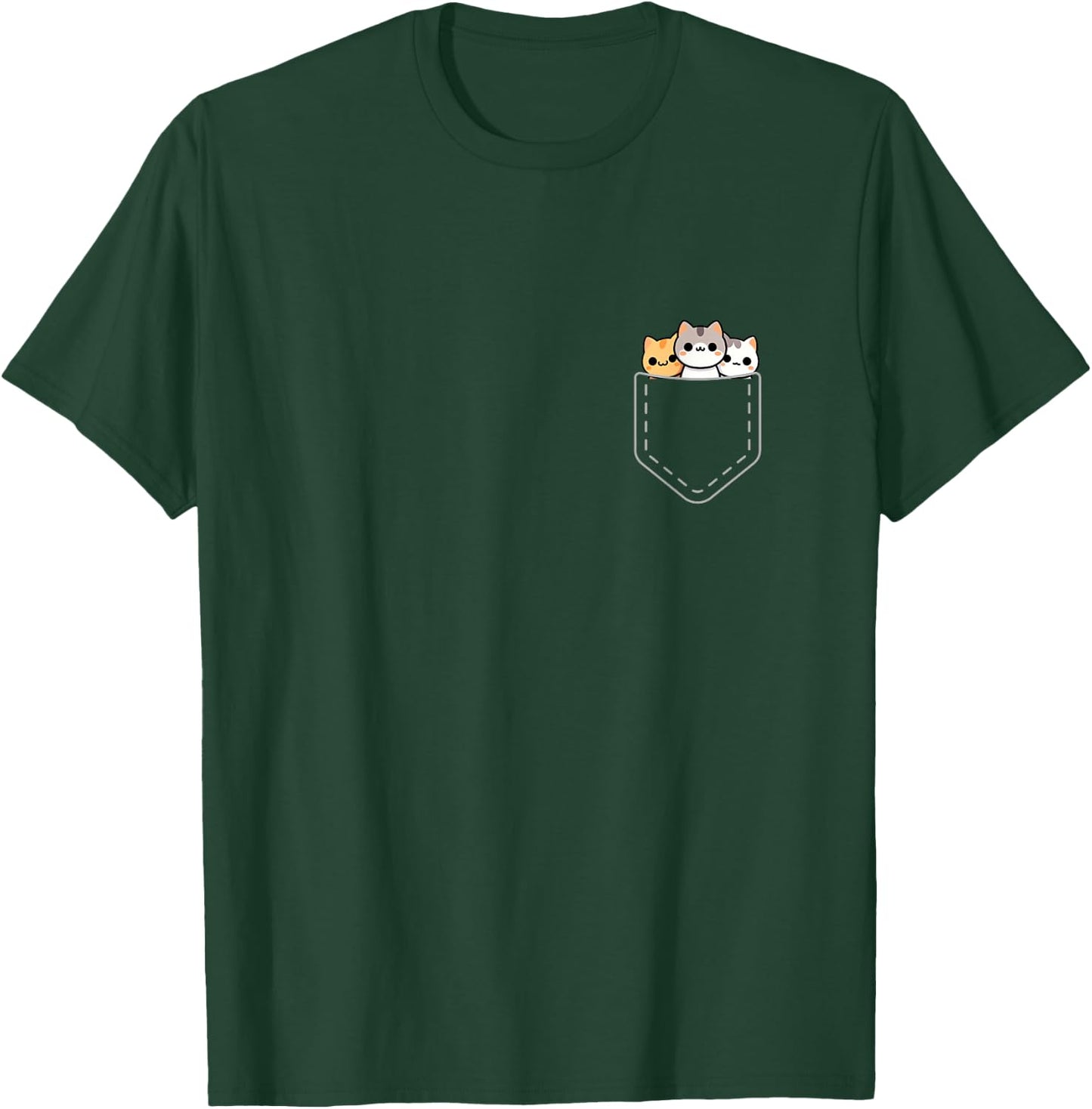 Kawaii Anime Pocket Cat Kids T-Shirt - T-Shirt | Forest