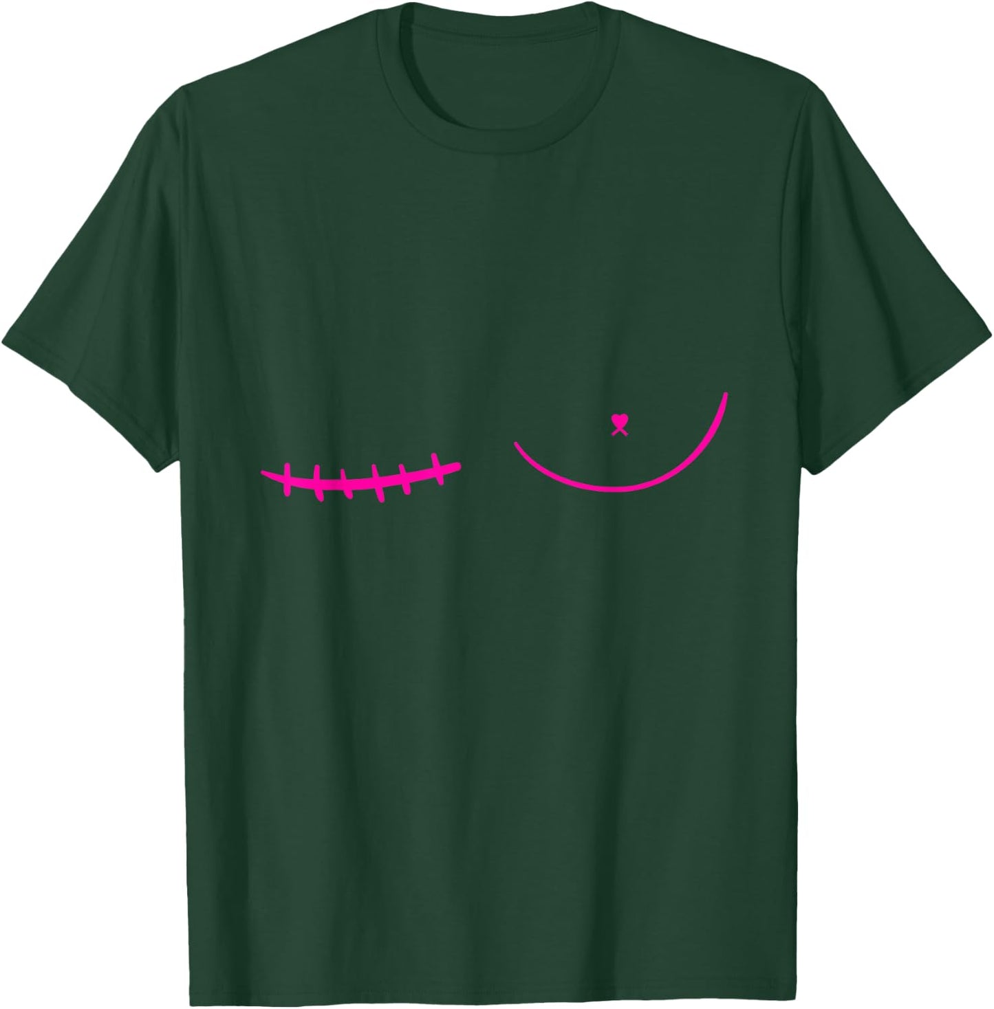 Right Mastectomy Scar Breast Cancer Survivor T-Shirt - T-Shirt | Forest