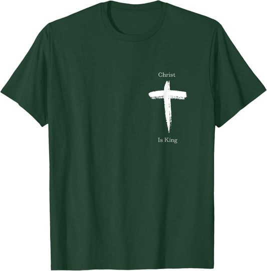 Christ is King | Jesus Christ | Christian | USA | Cross T-Shirt - T-Shirt | Forest