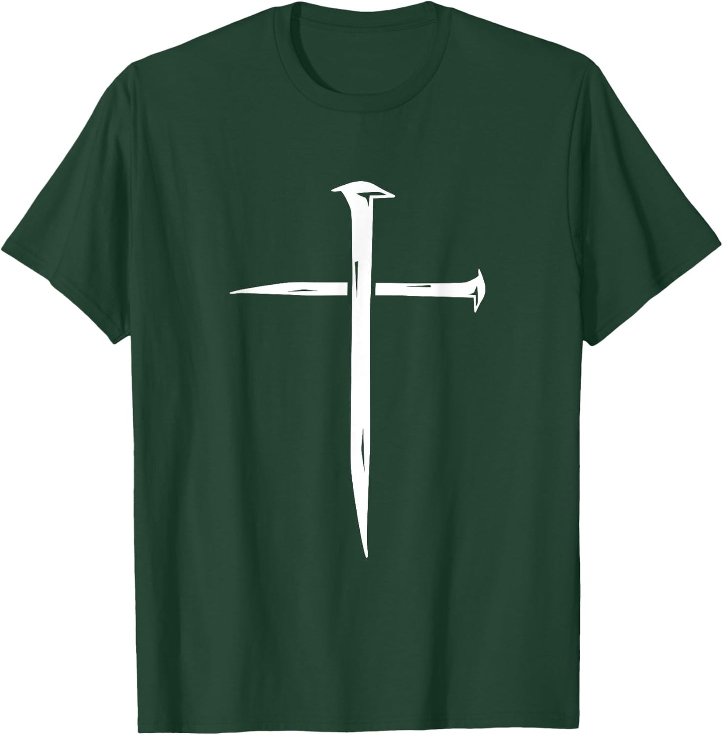 Cross Nails Crucifix Christian Catholic Religous Faith T-Shirt - T-Shirt | Forest