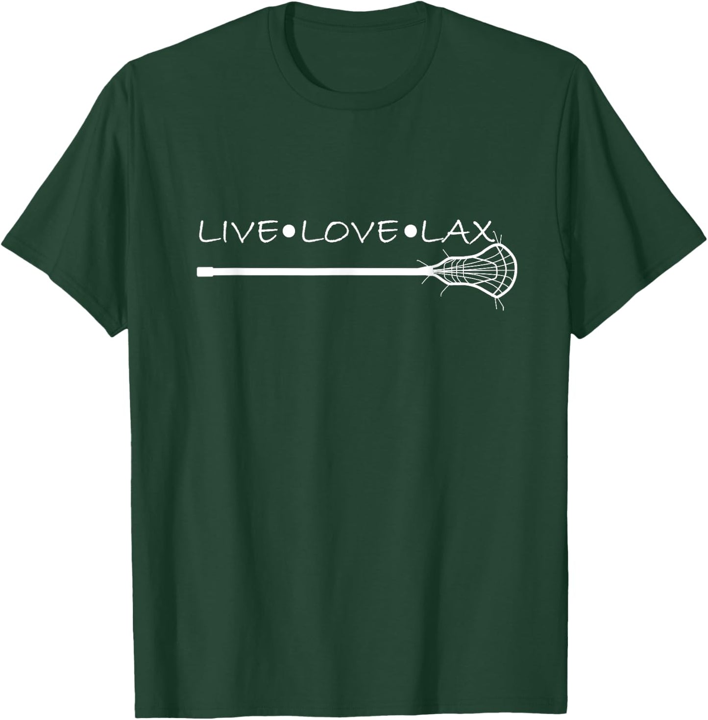 Live Love LAX Lacrosse with wand design and Girls T-Shirt - T-Shirt | Forest