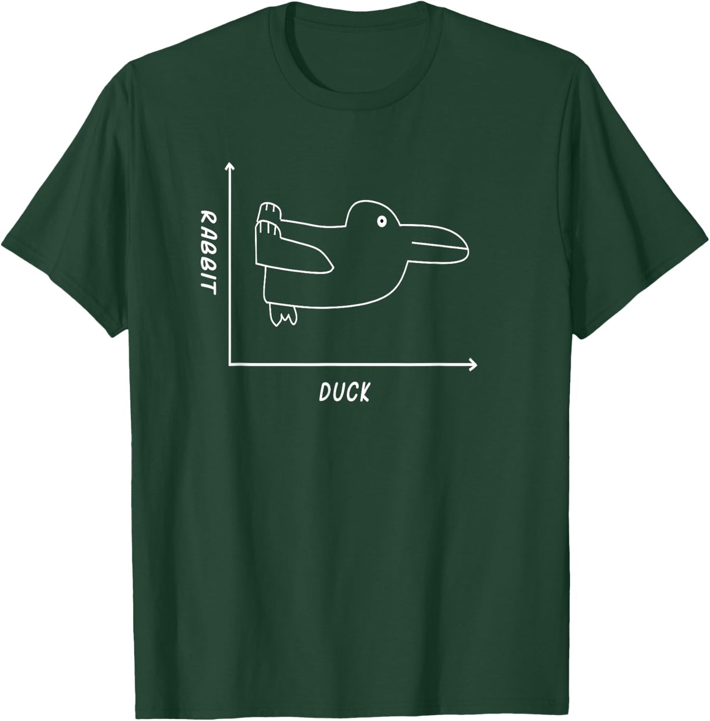 Duck/Rabbit Graph Illusion - Fun Math T-Shirt - T-Shirt | Forest
