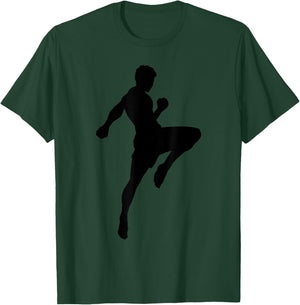 Muay Thai Silhouette Boxing Funny Martial Arts Gift Men Boys T-Shirt - T-Shirt | Forest