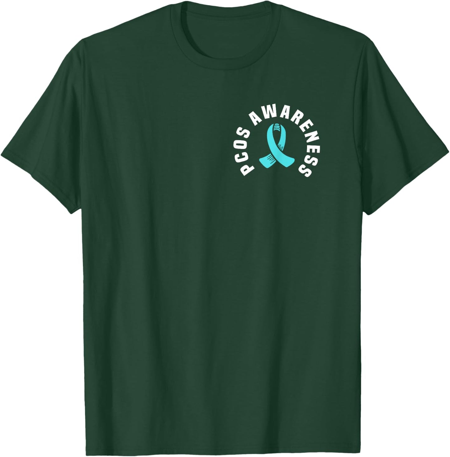 PCOS Awareness Pocket Wear Teal Ribbon T-Shirt - T-Shirt | Forest