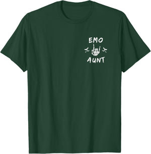 Emo Aunt cool Emo auntie Goth Punk skeleton hand rock on T-Shirt - T-Shirt | Forest