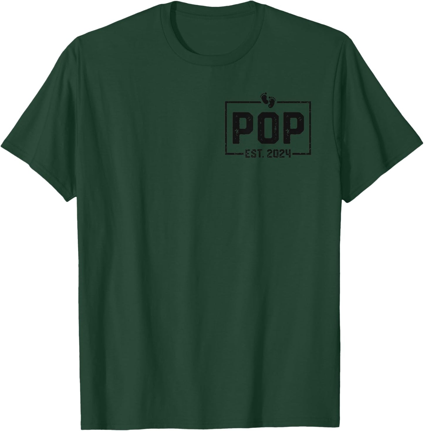Pop Est. 2024 Pop 2024 Logo New Dad Fathers Day T-Shirt - T-Shirt | Forest