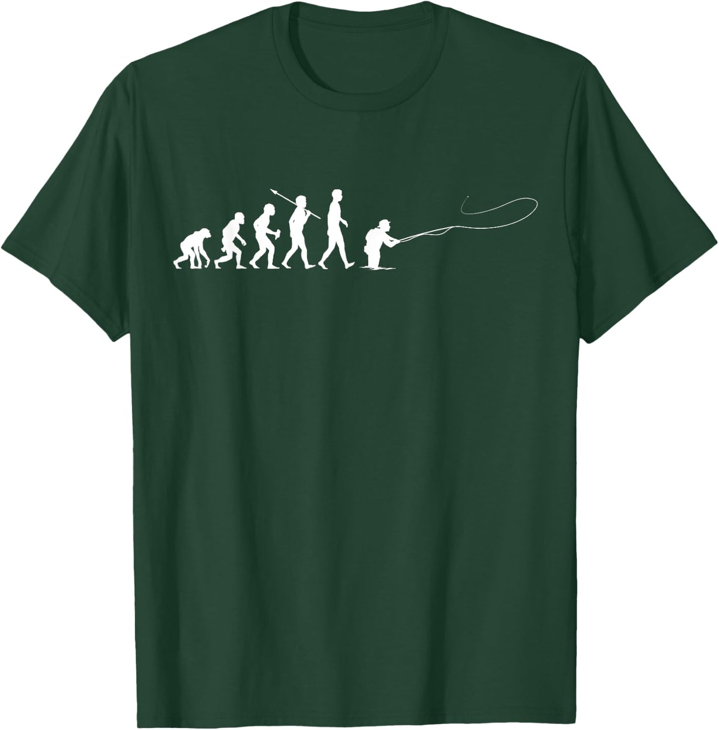 Evolution of Man Fly Fishing T-Shirt - T-Shirt | Forest